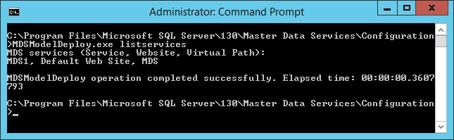 Execute the command to determine the name of the MDS service to create the package