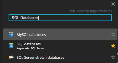 Azure SQL databases in the Portal