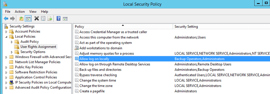 Local Security Policy