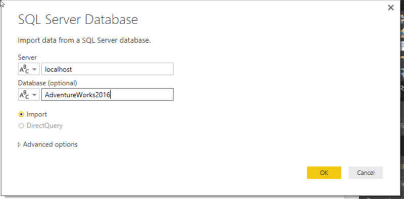 Specify the Server and Database