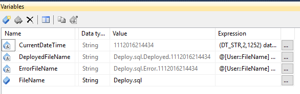SSIS Package Variables