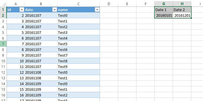 Two parameters in Microsoft Excel