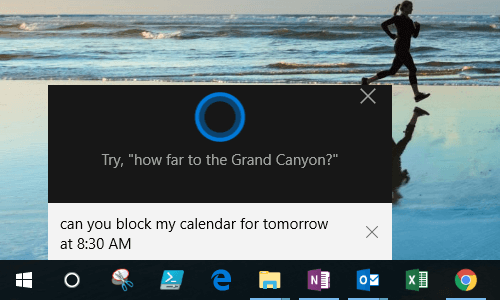 Request to Setting up Appointment in Cortana on Windows 10