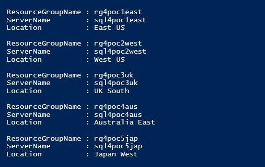 Five Logical SQL Servers - PowerShell ISE