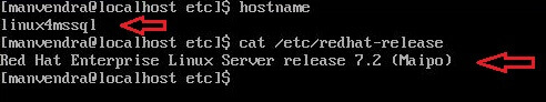 check hostname and version of linux