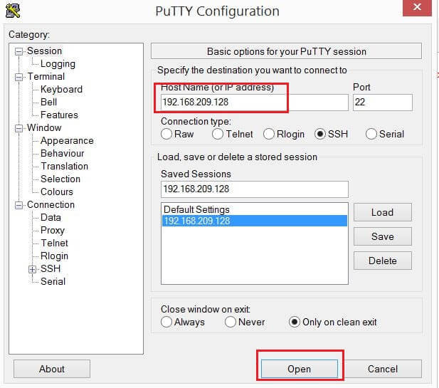 PUTTY Configuration to Access SQL Server