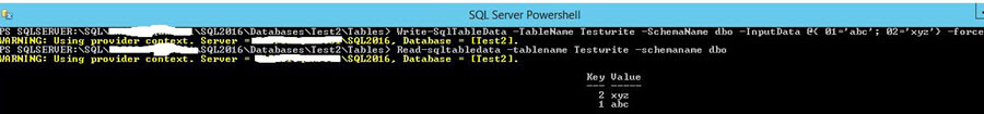 SQLSERVER provider to insert data with the -force parameter.