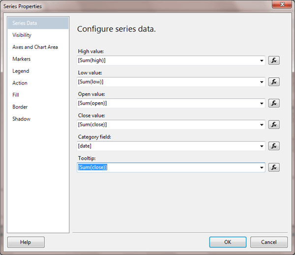 SQL Server Reporting Services Series Properties Dialog Box