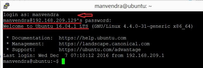 connect to ubuntu Server