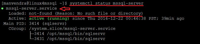 sql service status post removal