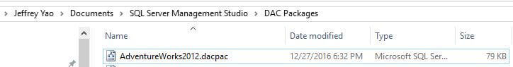 AdventureWorks2012.dacpac file generated