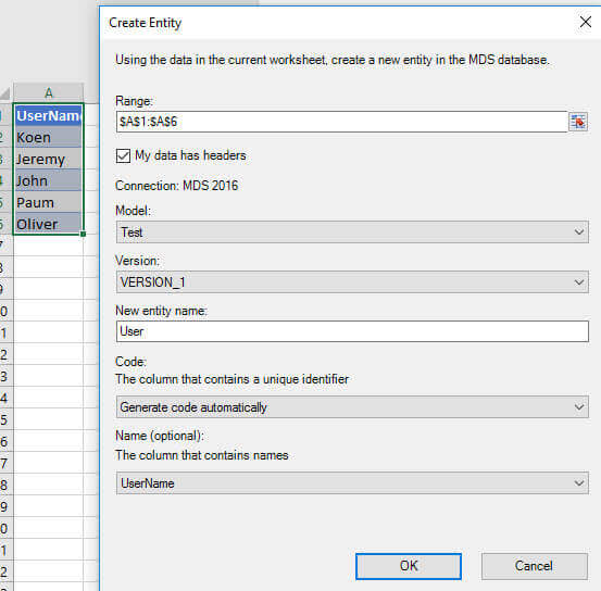 create user entity in Master Data Services