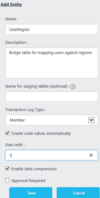 create bridge entity in Master Data Services