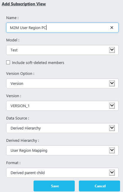 create subscription view as parent child in Master Data Services