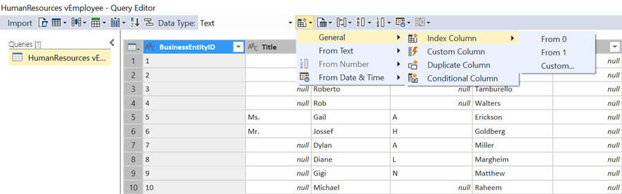 Index Column Options in SQL Server Data Tools for Analysis Services