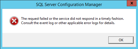 SQL Server Launchpad timeout message