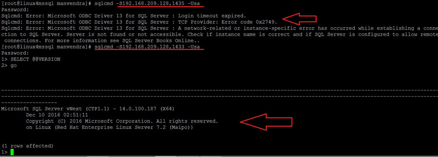 Verify that SQL Server is running on port number 1433