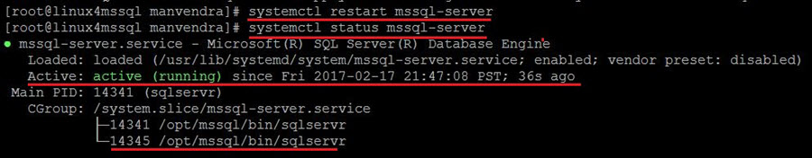 restart mssql-server
