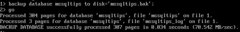 SQL Server database backup for the mssqltips database