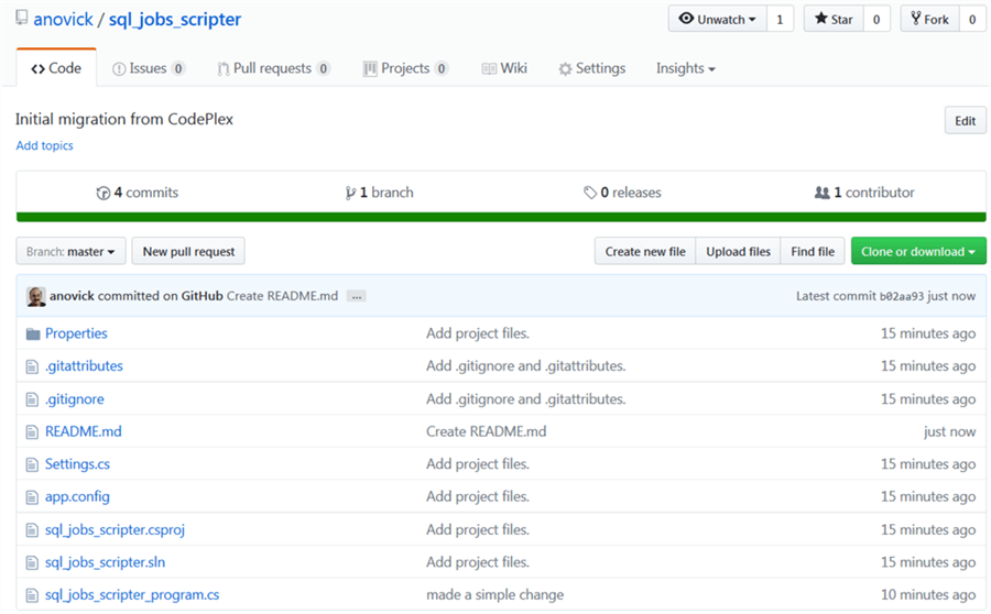 GitHub web site page for sql_job_scripter project - Description: The GitHub web site page for sql_job_scripter project&#xA;