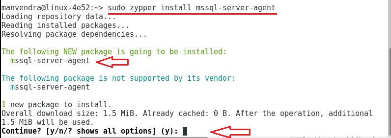 zypper install mssql-server-agent