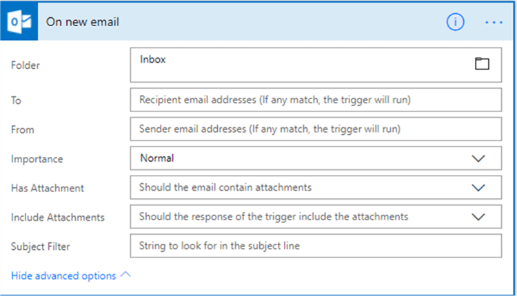Outlook Trigger Filter - Description: Outlook Trigger Filter