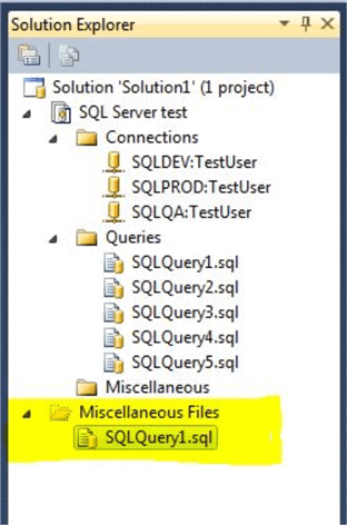 Miscellaneous Files in a SQL Server Management Studio Project