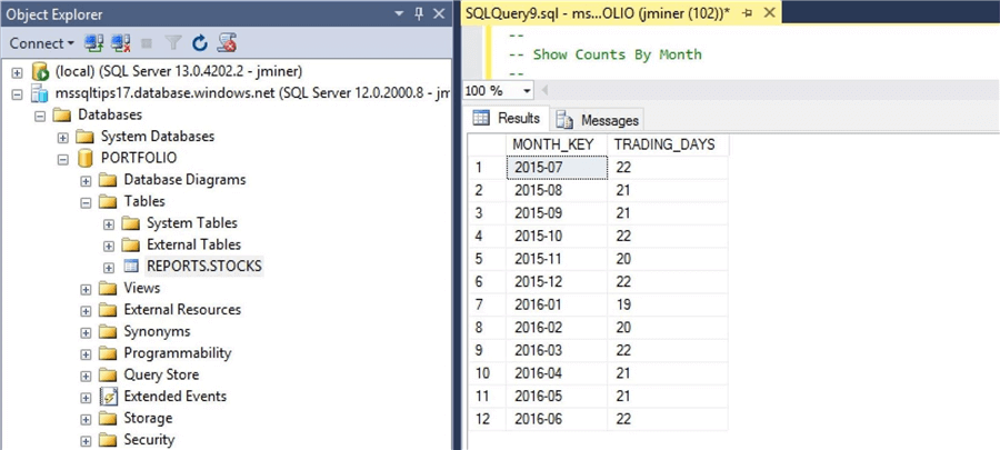 ssms query results