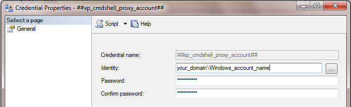 sql server proxy account credentials