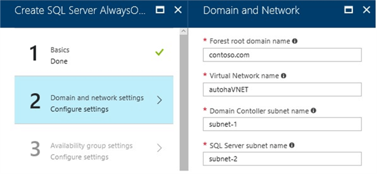 Configure Domain and Network Settings for Microsoft SQL Server AlwaysOn Cluster on Azure