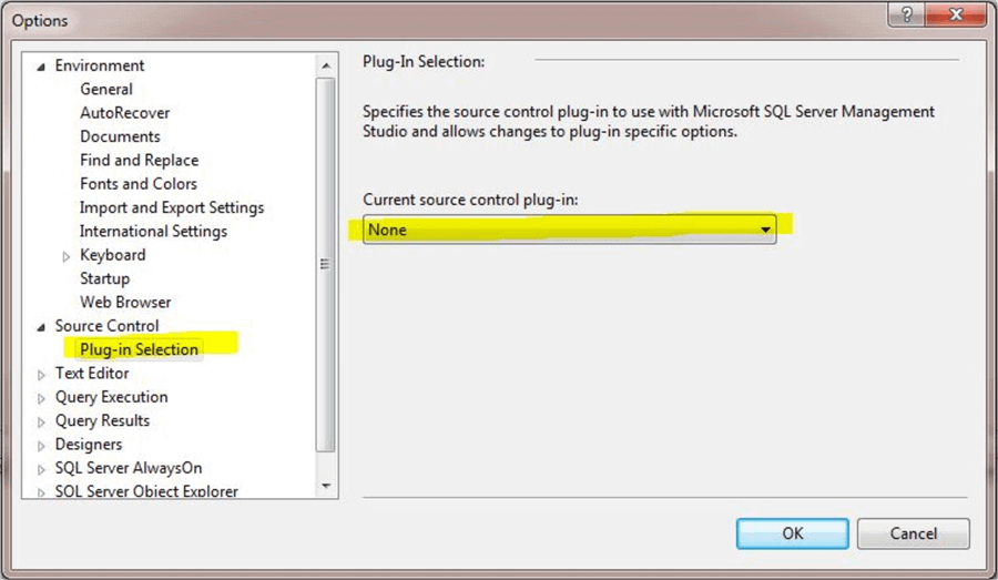 Adding Source Control Plug-in to SSMS