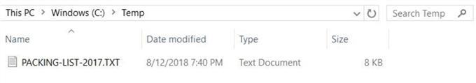 A screen shot of Windows Explorer showing the down loaded file.