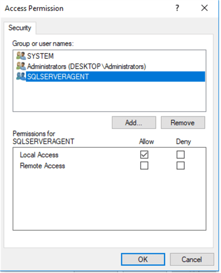 Access Permissions in Component Services