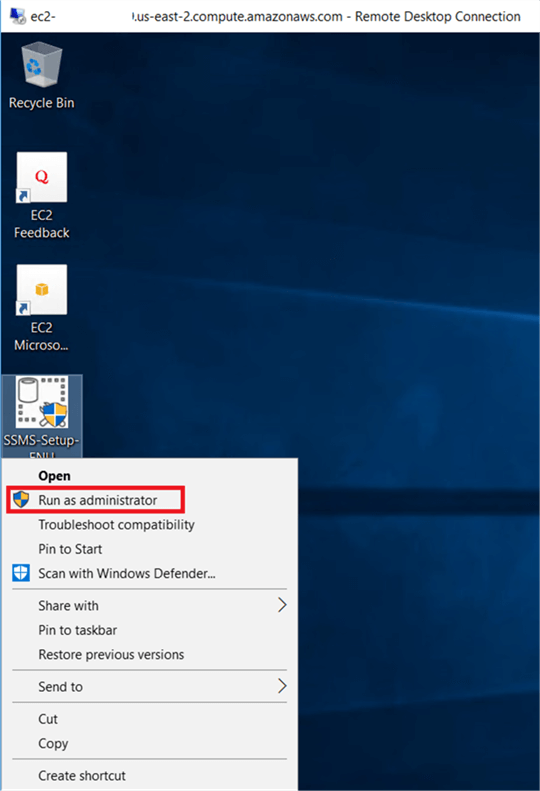 This is new feature in SQL server 2016, to install SQL server 2016 management studio, Run SSMS-Setup.exe as Administrator. - Description: This is new feature in SQL server 2016, to install SQL server 2016 management studio, Run SSMS-Setup.exe as Administrator.