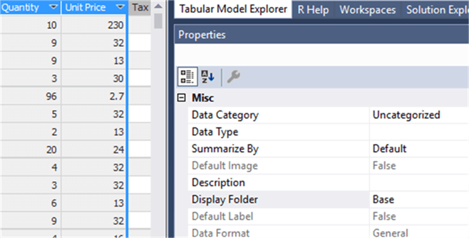 Set the display folder in Analysis Services Tabular 2016