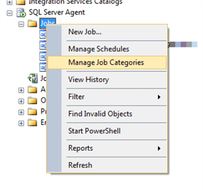 Manage Job Categories from SSMS