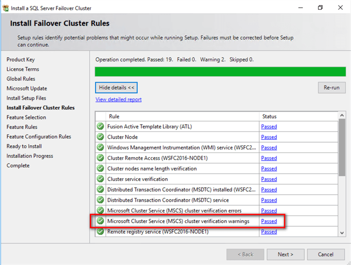 install failover cluster rules