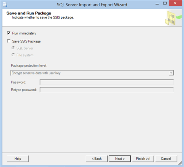 Final step to import the data from a CSV file to a SQL Server table
