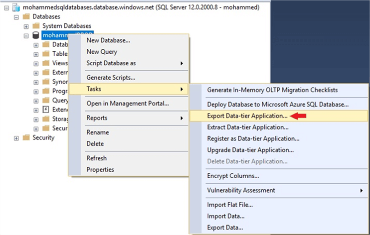Export_Data-tier-application