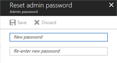 Reset admin password - Description: Change the SQL Azure server