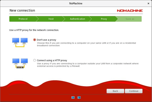 NoMachine Connection for a Proxy Server