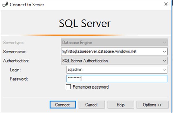 SSMS connect to server