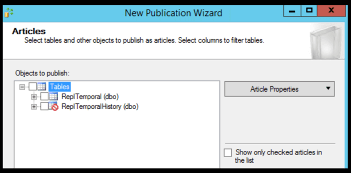 new publication wizard
