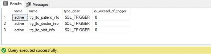 Query - audit triggers - Description: The new table triggers attached to the active tables.
