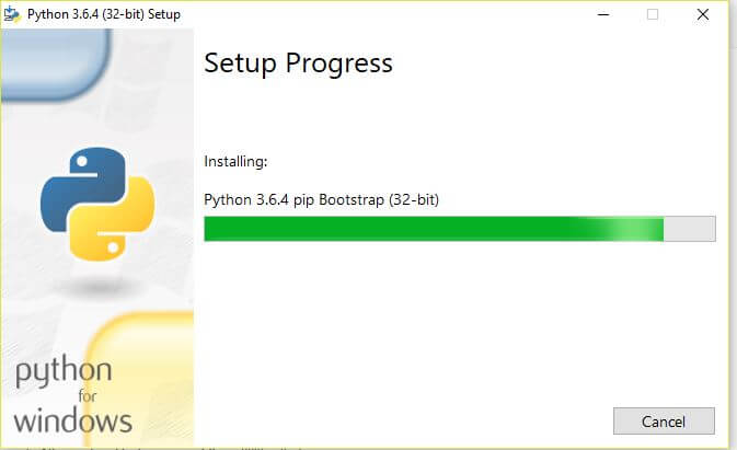 Python Installation progress