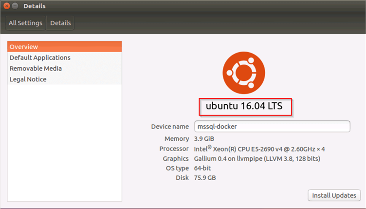 Image 3: ubunutu OS version