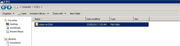 sql server folder name