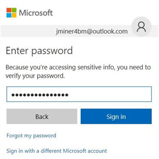 New Sign In Dialog Box - Password - Description: The Add-AzureRmAccount prompts you for a user name and password.