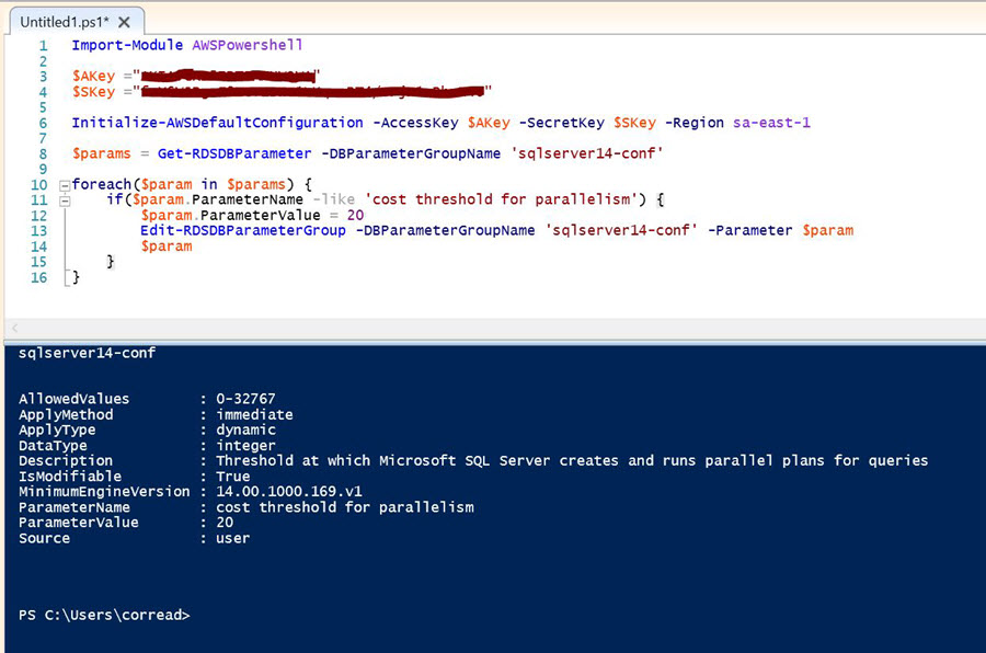 set rds parameter with PowerShell