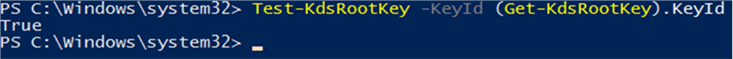 Testing for KDS Root Key - Description: Check to see if KDS Root Key exists.